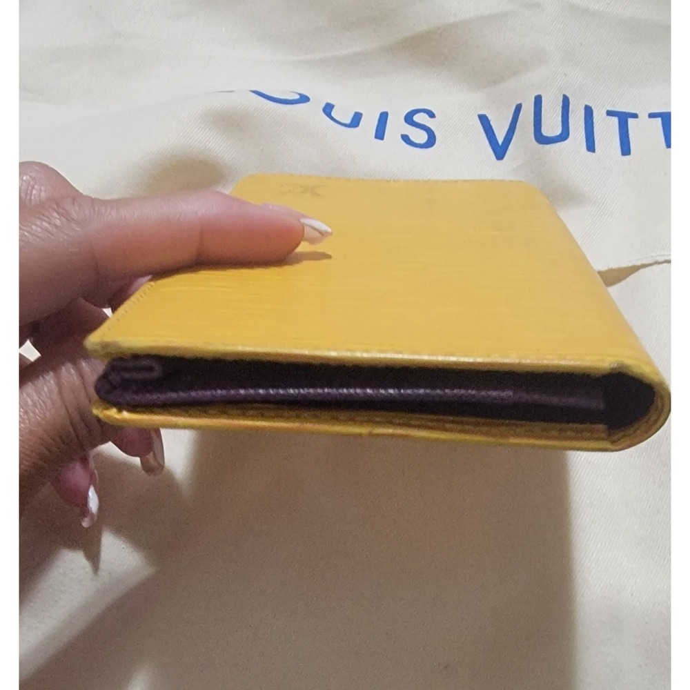 Louis Vuitton Yellow Epi Leather Yen Long Wallet Purple Interior Made in Spain - Picture 12 of 16